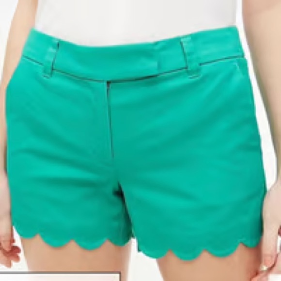 J. Crew Pants - J.Crew Scalloped Green Shorts
